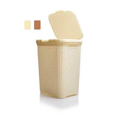 Корзина для белья "АРТЛАЙН" 60л с крышкой (то)