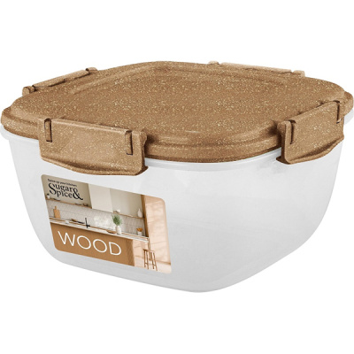 Контейнер д/продуктов Wood 1л герм. квадр. (то)