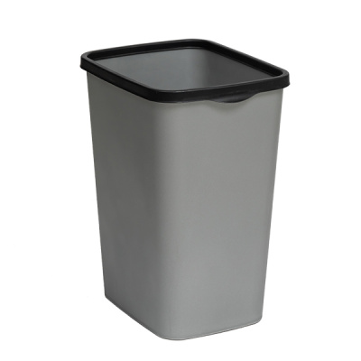 Ведро для мусора с фиксатором 9/10л "Tandem" (сер.металлик/черный) (то)