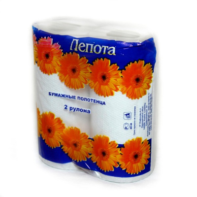 Полотенца бум."Комфорт для всей семьи",2 в1 белые 2 шт.30 м