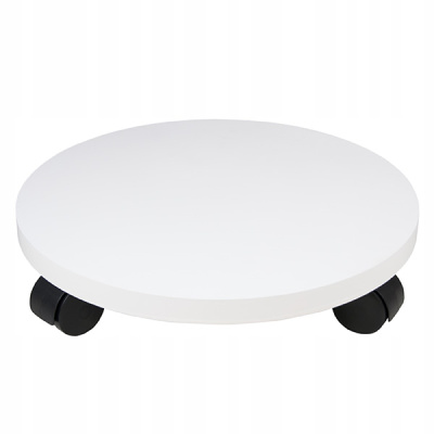 Подставка для цветов на колесах, 39см (цвет белый)