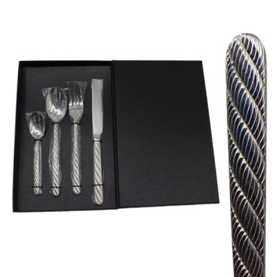 Набор столовых приборов 4шт в подар упак (ложка, вилка, нож столовые и ложка чайная)