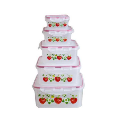 Контейнер прямоугольный, с защелками, набор 5шт