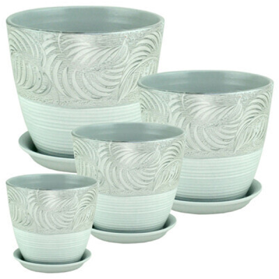 Комплект горшков Роспись бутон палеолит сер.кмпт из 4-х (РС107)