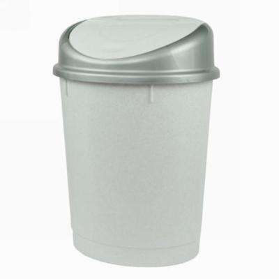 Контейнер для мусора 8л (овальный) гол. мрамор (то)