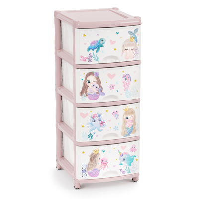 Комод 4-х секционный детский (для девочек) (то)