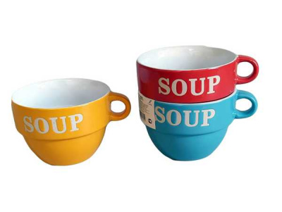 Супница  с ручкой 450мл декорированый