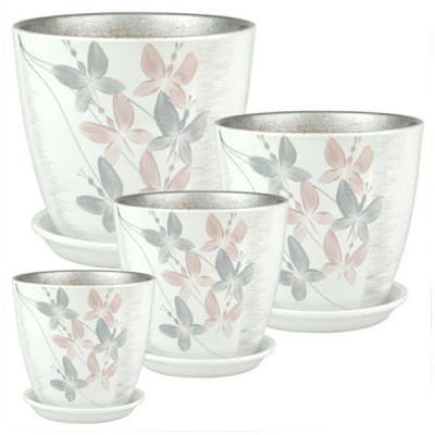 Комплект горшков Роспись бутон вальс кмпт из 4-х (РС 09)