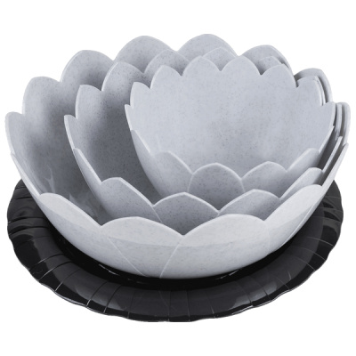 Набор салатников Basilic (белый мрамор)