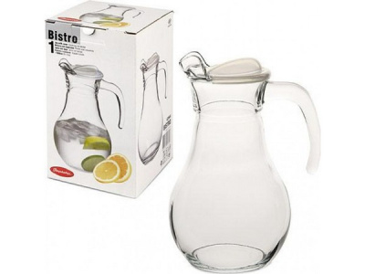 Кувшин BISTRO V=1000 мл с прозр. пластиковой крышкой