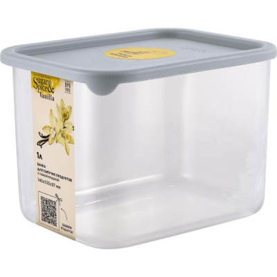 Банка для сыпучих продуктов Vanilla прямоуг. 1л с гибк.крышк. трюфель (то)