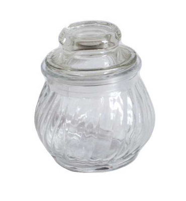 Банка стеклянная с крышкой Ф-6см H-8см