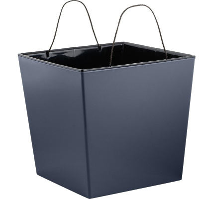 Горшок для цветов London CUBE 4,2л c дренажной вставкой вулканич.серый (то)