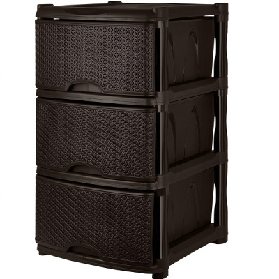 Комод универсальный Rattan 3-секц. темный каштан (то)