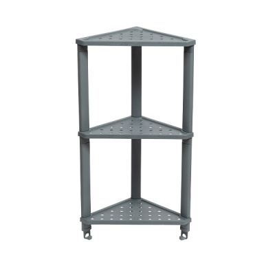 Полка угловая VIKEA подвесная 3-х ярусная (серый) (то)