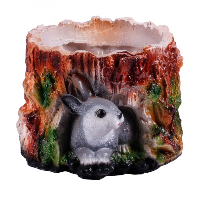 Кашпо "Заяц в пеньке"