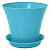 Горшок Сити 0,7л с поддоном Бирюзовый