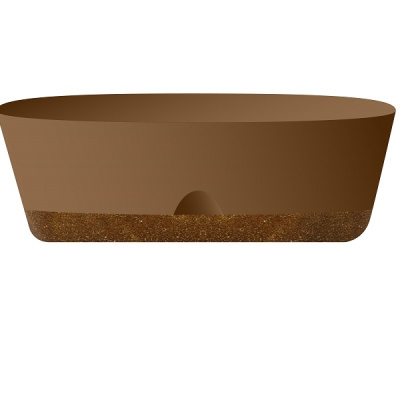 Горшок для суккулентов WOOD овальный 25см молочный шоколад/бук (то)