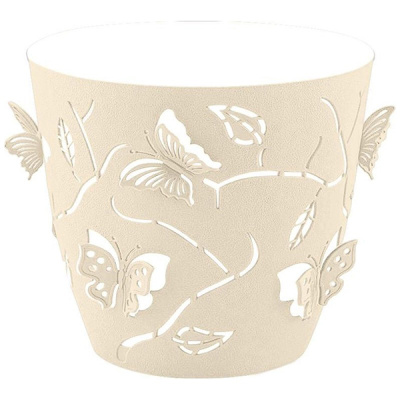 Горшок для цветов Plast Team Butterflies 0,7л D115мм круглый молочный туман