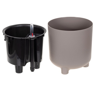 Кашпо ШЕНК D180мм 2л/3,6л с вставкой и с автополивом (то)