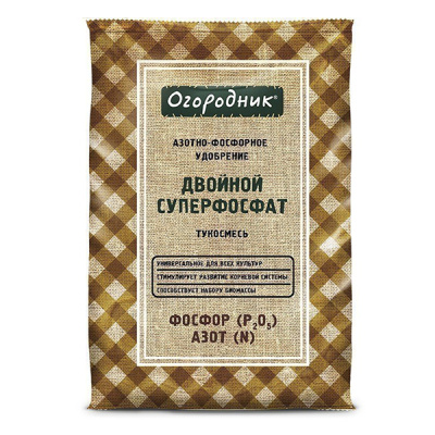 Удобрение сухое Огородник тукосмесь суперфосфат двойной минеральное гранулированное 0,7кг