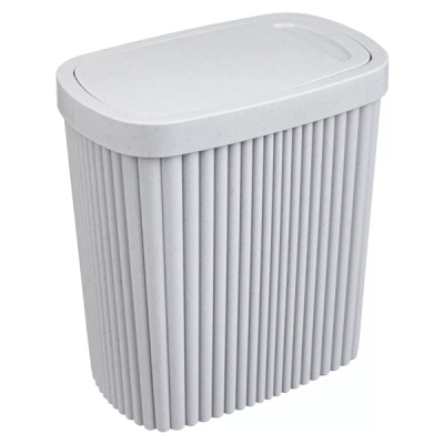 Контейнер для мусора "VELVET" 5,9л  225х140Х253мм (Светло-серый флэк) (то)