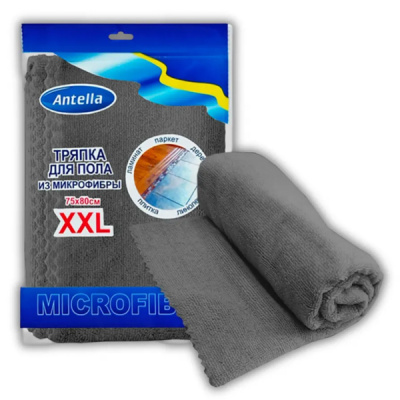 Тряпка из микрофибры для пола 75*80см XXL СЕРАЯ Антелла