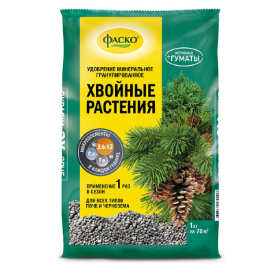 Удобрение сухое Фаско 5М  минеральное для Хвойных растений гранулированное 1 кг