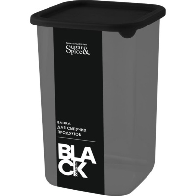 Банка для сыпучих продуктов Black квадр. 1,2л с гибк.крышк.(то)