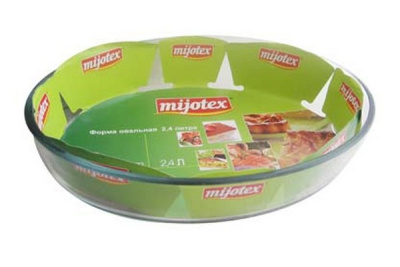 Форма стекл. овальная 30*21*6см/2,4л