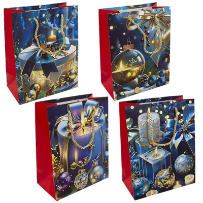 Пакет подарочный НОВОГОДНИЙ 23*18*10см