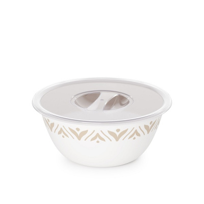 Чаша "Эстетика" 1,7л с крышкой (бело-бежевый) (то)