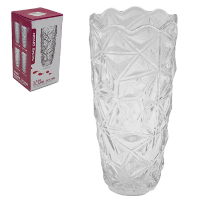 Ваза стеклянная для цветов h-25см