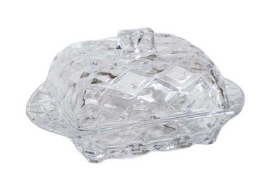 Масленка стеклянная 17*8см