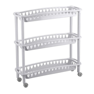 Этажерка  узкая "Джулия" 3 полки  59х18х61см.(св.серый)(то)