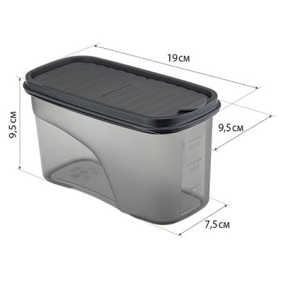 Емкость для сыпучих продуктов БЕСТ 1л (графитовый) (то)