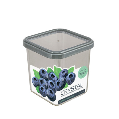 Банка для сыпучих продуктов 0,9л Crystal (то)
