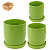 Кашпо керамическое 3шт с поддоном зеленый (Ø-11см h-12см /  Ø-12см h-13см / Ø-16см h-17см)