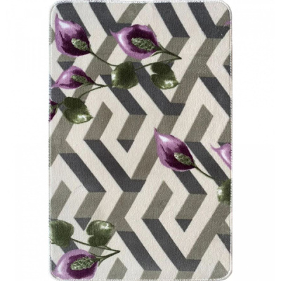 Коврик из полиэстера  NOVA 60x100 арт 1536 бежево-сиреневый Турция