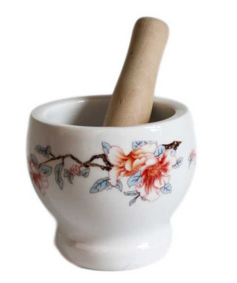 Ступка керамическая с деревянным пестиком