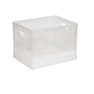 Ящик складной на колесах с крышкой 435х335х318мм (прозрачный) (то)