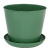 Кашпо круглое 8,5л с поддоном (темно-зеленый) (то)