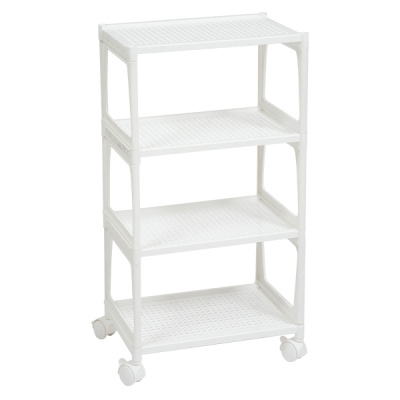 Этажерка "Лофт" MINI 4-х ярусная на колесах (белая) (то)