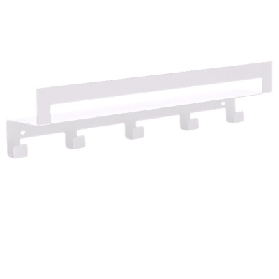 Полка настенная "Line" 50см с 5-ю крючками (белый)(хпп) (то)