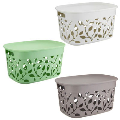 Коробка ФЛОРА 12л с крышкой (то)