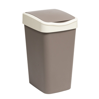 Ведро для мусора с подвижной крышкой 20л "Tandem" (шоколад/слон.кость) (то)