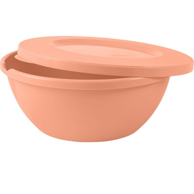 Миска HELSINKI 3л с крышкой персиковая карамель (то)