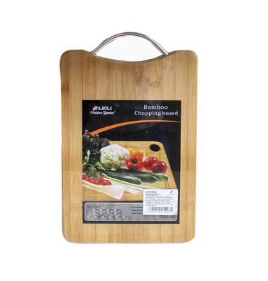 Доска разделочная бамбуковая 24*34см, с металлической ручкой