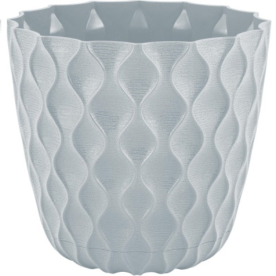 Горшок для цветов Wave D115мм с дренажной сеткой 0,65л утренний туман (то)