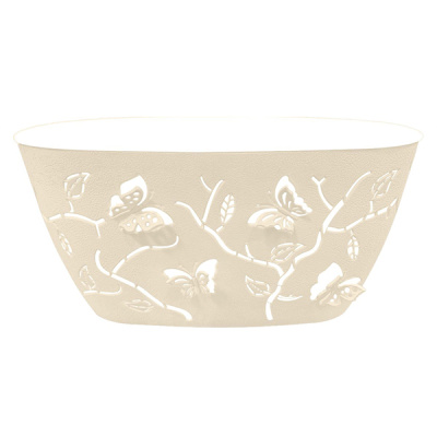 Горшок для цветов Plast Team Butterflies 4л 300х150мм овальный молочный туман (то)